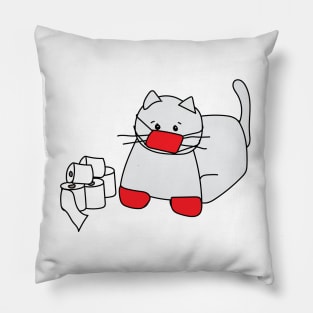 Corona Cat Red Pillow
