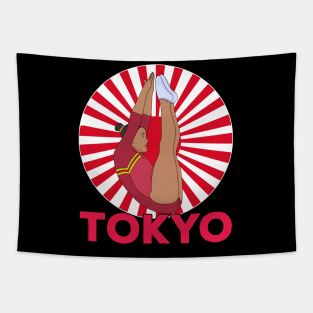 Tokyo Trampoline Gymnastics Tapestry