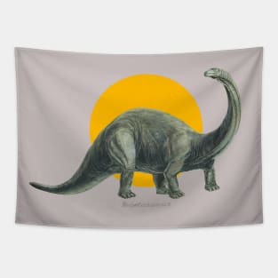 Brontosaurus Cut Out (with Orange Disc) Tapestry