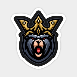 Bear king illustration character Magnet