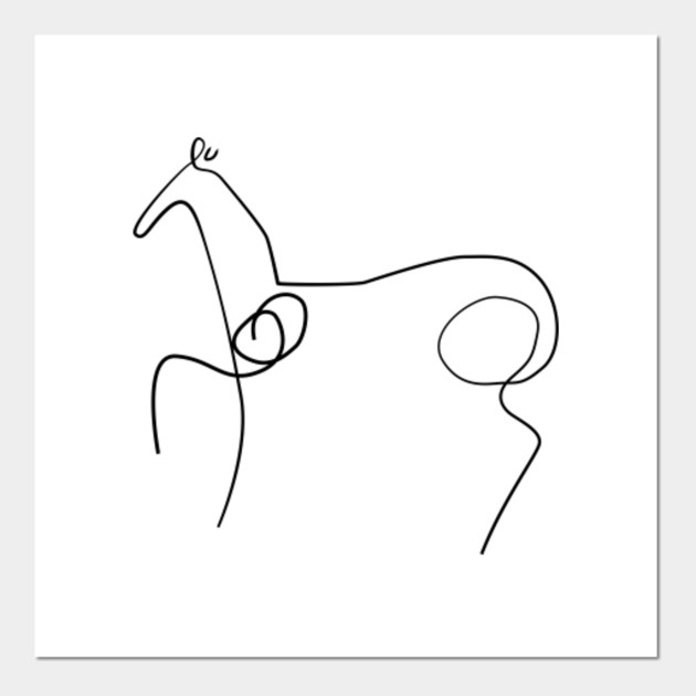 Picasso Horse Line Drawing Picasso Poster E Stampa Artistica Teepublic It