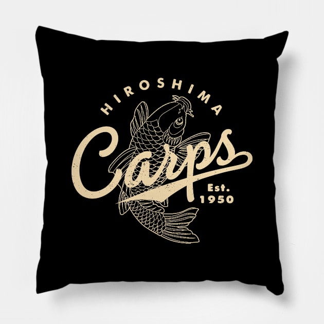 Hiroshima Carps Baseball 2 by Buck Tee Originals Pillow by Buck Tee