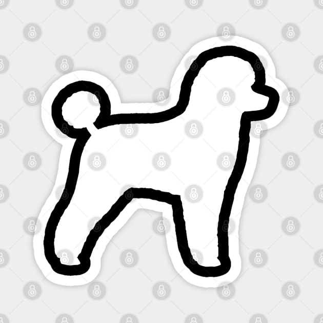 White Toy Poodle Silhouette Magnet by Coffee Squirrel