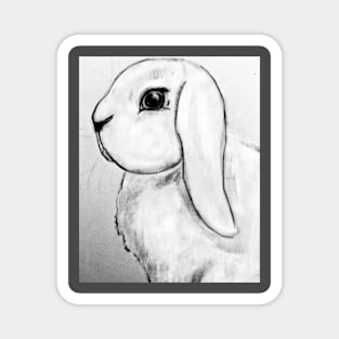 White Lop Bunny Rabbit Magnet