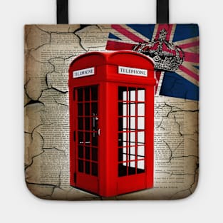 1980s rustic dark academia union jack retro london telephone booth Tote