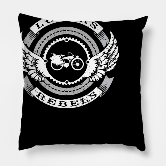 Pee-Wee biker tee Pillow by nerd wood designs