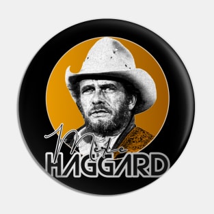 Retro Merle Haggard Gold Design Pin