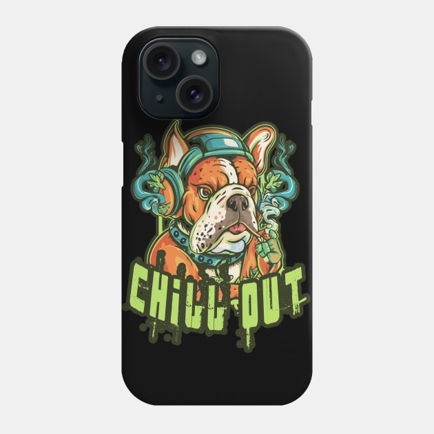Chill Out: Hip Hop Bulldog Art Piece Phone Case by diegotorres