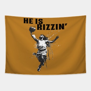 He Is Rizzin' Christian Juses Basketbal Happy Easter Retro3 Tapestry