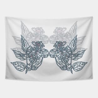 Floral symetrical line art Tapestry