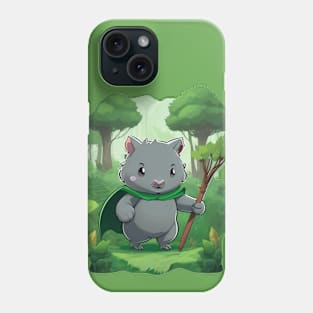 Wombat with Green Cape Phone Case
