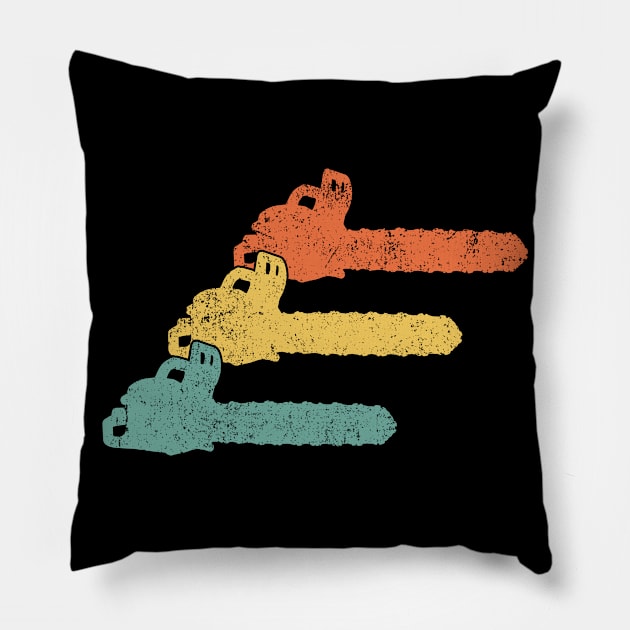 Chainsaw Arborist Lumberjack Pillow by KAWAIITEE