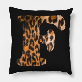 Letter F leopard print Pillow