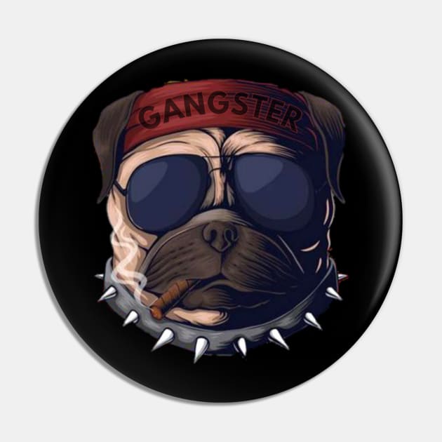 Gangster Dog Pin by Dsense Ilustrator