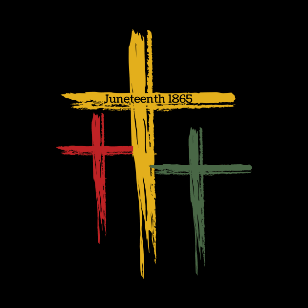 Black Christian Cross Juneteenth 1865 by Teewyld