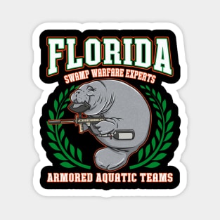 Florida Swamp Warriors – Tactical Manatee Team Magnet