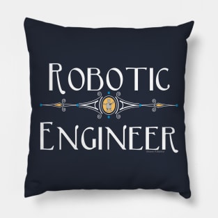 Robotic Engineer Decorative Line White Pillow