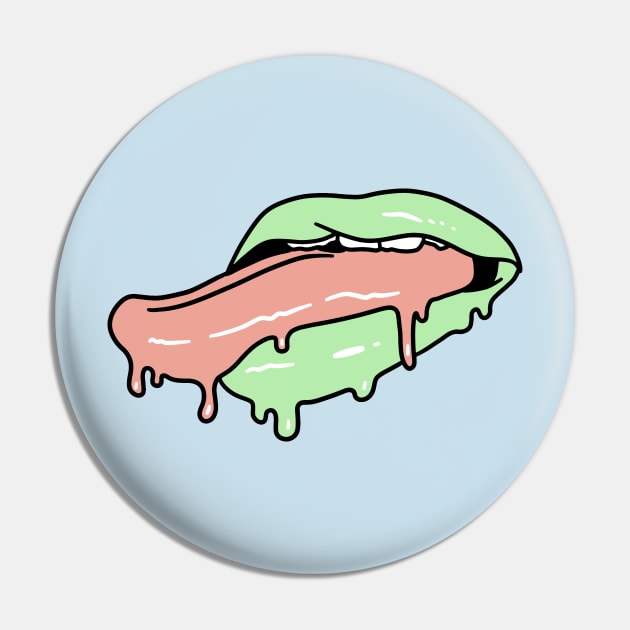 Slimy Tongue and Lips Pin by saradaboru