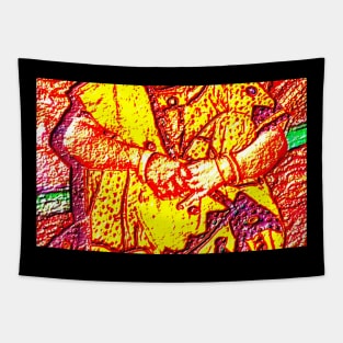 yellow hand Tapestry