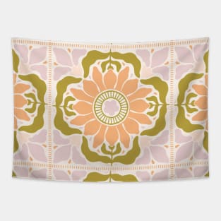 Pink and Green Aesthetic Trendy Tile Pattern Tapestry