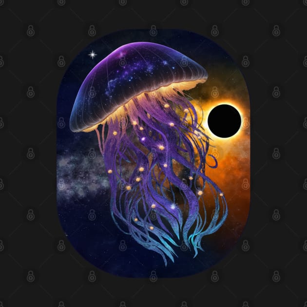 Cosmic Jellyfish - Bioluminescence and Black Hole by NerdyWerks