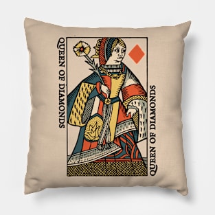 Classic Character of Playing Card Queen of Diamonds Pillow