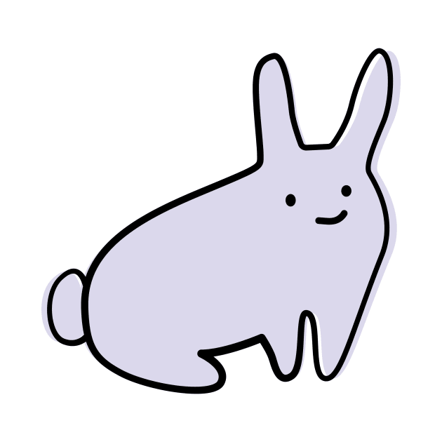 Cute Silly Simple Minimalist Pastel Purple Bunny Rabbit by Charredsky