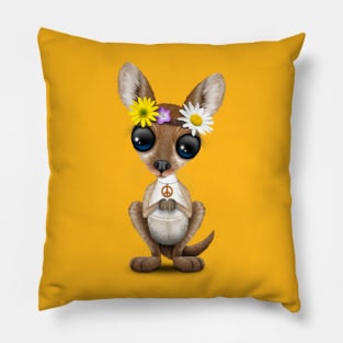 Cute Baby Kangaroo Hippie Pillow