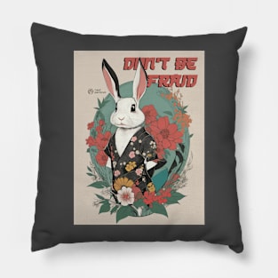 Don't Be Afraid - Japanese Retro Bunny Pillow