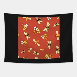 Spring flight Bees and Flowers Tapestry