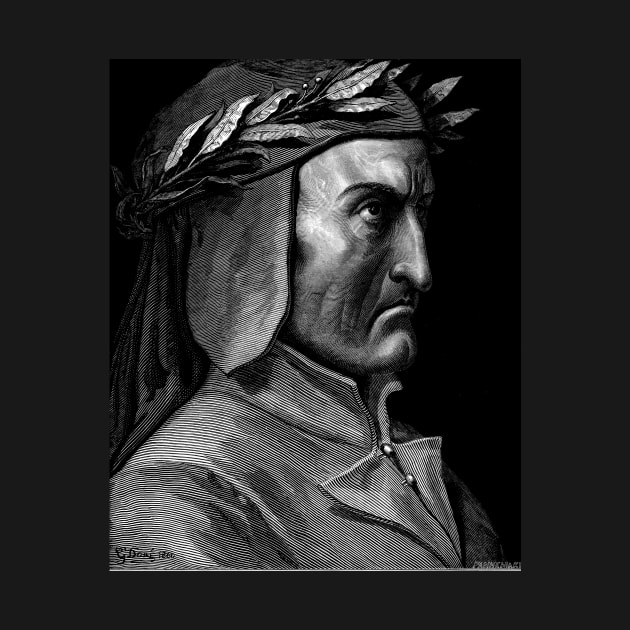 High Resolution Gustave Doré Illustration Dante Alighieri Portrait by tiokvadrat