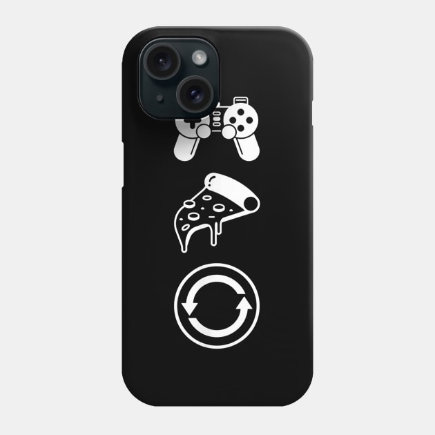 Funny Gaming And Pizza Repeat Video Games And Food Phone Case by Ohooha