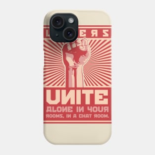 Loners Unite, alone in your rooms in a chat room. Phone Case