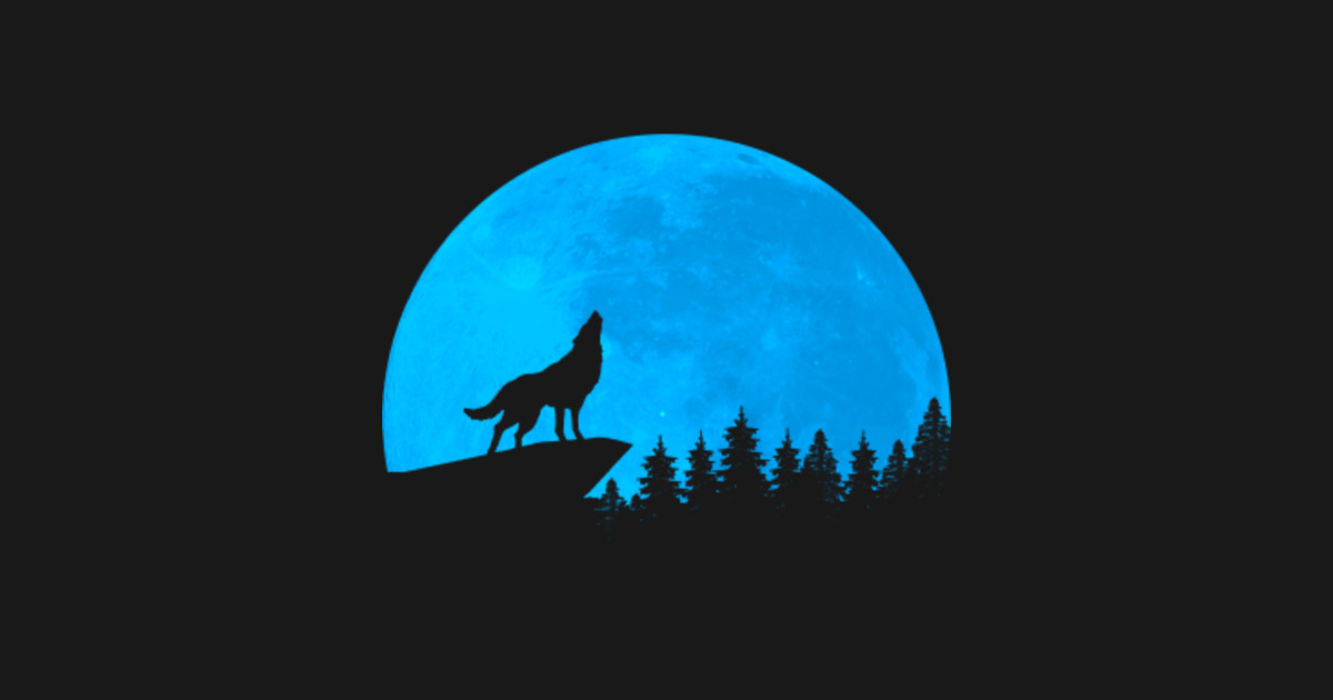 Blue Moon Howling Wolf - Wolf - Pillow | TeePublic UK