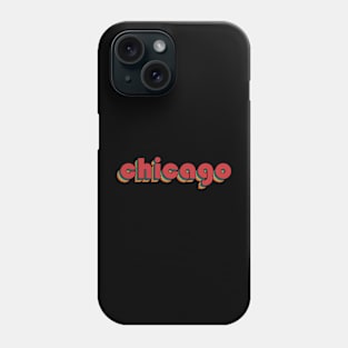 Chicago - Retro Rainbow Typography Style 70s Phone Case