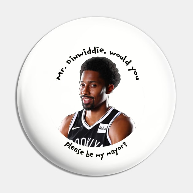 Mr. Dinwiddie Be My Mayor Pin by The Charity Stripe