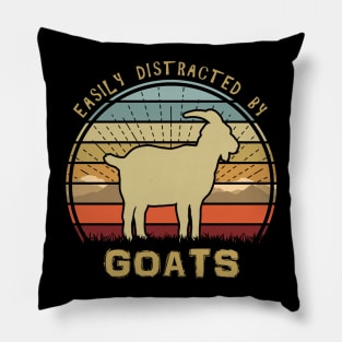 Easily Distracted By Goats Pillow