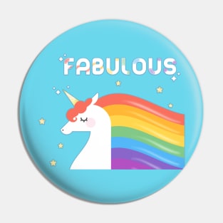 Fabulous Sparkling Rainbow Unicorn Pin