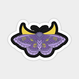 Purple Moon Moth Magnet