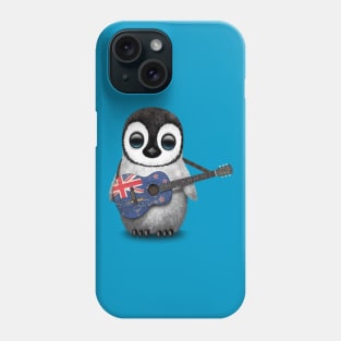 Baby Penguin Playing New Zealand Flag Guitar Phone Case