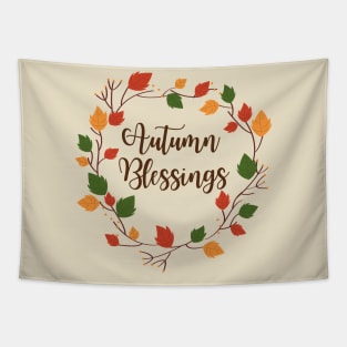 Autumn Blessings Fall Design Tapestry
