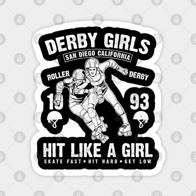 Derby Girl, Roller Derby Players Magnet by DanDesigns