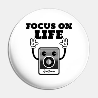 Focus On Life Retro Camera Pin