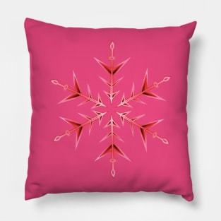 Minimalistic Red Snowflake Hand Drawn Art Pillow