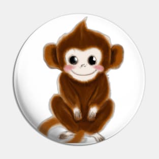 Cute Monkey Drawing Pin