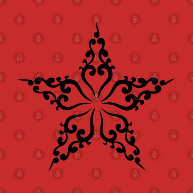 Christmas Star on Red by shaldesign