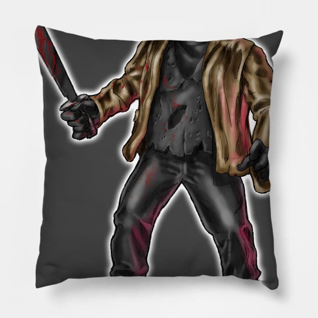 Jason Friday the 13th Pillow by GDanArtist