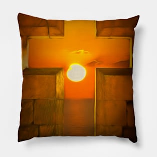 Golden age Sunset Pillow