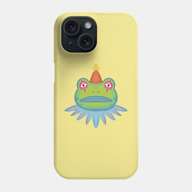 Sad frog clown Phone Case by Douwannart