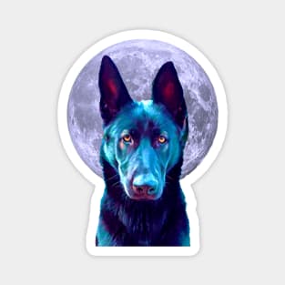 Black German Shepherd Moon for Dog Lovers Magnet